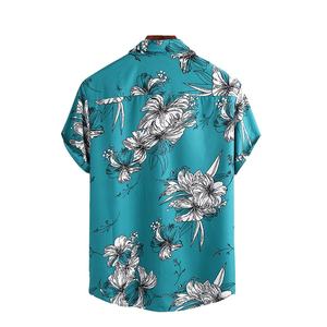 Wholesale Summer <b>Men's</b> Short Sleeve Aloha Beach <b>Hawaiian</b> Printed Polyester Fashion <b>Shirts</b> - Product Image 4