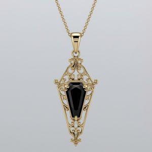 Joyería fina de lujo Colgante gótico de Diamante Negro Collar de oro macizo de 18 quilates | Joyería hecha a mano de Tailandia - Product Image 6