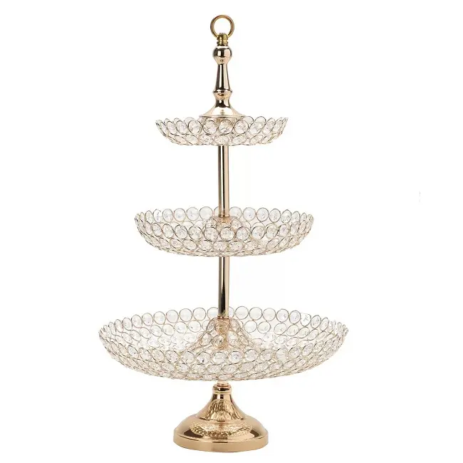 New arrival High quality 3 Tier Designer Hanging Metal Cake Stand supplier manufacture