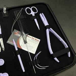 Extensiones de cabello virgen lavanda púrpura con logotipo personalizado Pinzas de metal de cocodrilo y tijeras Herramientas para la integración del cabello humano - Product Image 3