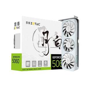 Z O T A C GE FORCE R T X 5060 8GB MOON WHITE OC Gaming GPU GDDR7 Fan Cooler M X M Condition para Gaming Desktop - Product Image 1