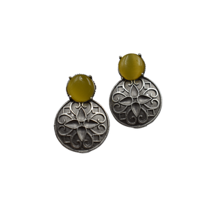 Bijoux à la mode en laiton de haute qualité bijoux en argent se ressemblent bijoux de boucles d'oreilles en pierre pour filles et femmes au meilleur prix - Product Image 4