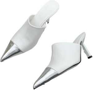 Ciabatte da donna in <span class=keywords><strong>argento</strong></span> tacchi bassi sottili con punta a punta di Design Slip On ciabatte estive scarpe nuovi arrivi sandali da donna alla moda - Product Image 1