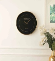 ALLEMAND Horloge murale décorative en métal doré et noir de style vintage pour la décoration intérieure Digital Luxury Home livi