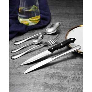 Juego de cubiertos de acero inoxidable de alta calidad con cuchillo y tenedores extra Premium para restaurantes planos y cenas de hoteles - Product Image 1