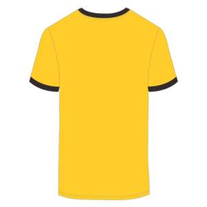 HBCU hombres educados Chenille contraste Trim Ringer camiseta dorada con letras bordadas marrones algodón suave ropa universitaria - Product Image 3