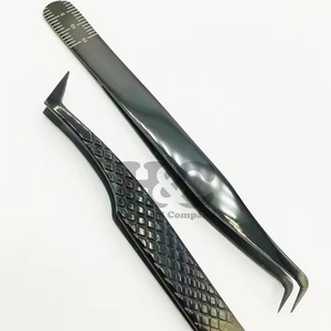Top Trend Black <b>Ruler</b> Eyelash Tweezer Lash Tweezer for Eyelash Extension Private Label Logo Packing Eyelash Tweezers mink - Product Image 6
