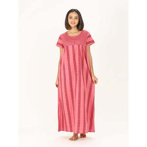 Super Soft 100% Cotton Loose Fit Nighty Button Design Nighties & Gowns for Ladies XXL Size Pink-Comfortable & Stylish - Product Image 2