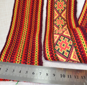Cinturón Hutsul Ucraniano Tejido a Mano, Faja Cossack Kozak, 1.5 3m de Largo, 7cm de Ancho, Accesorio Étnico Tradicional - Product Image 3
