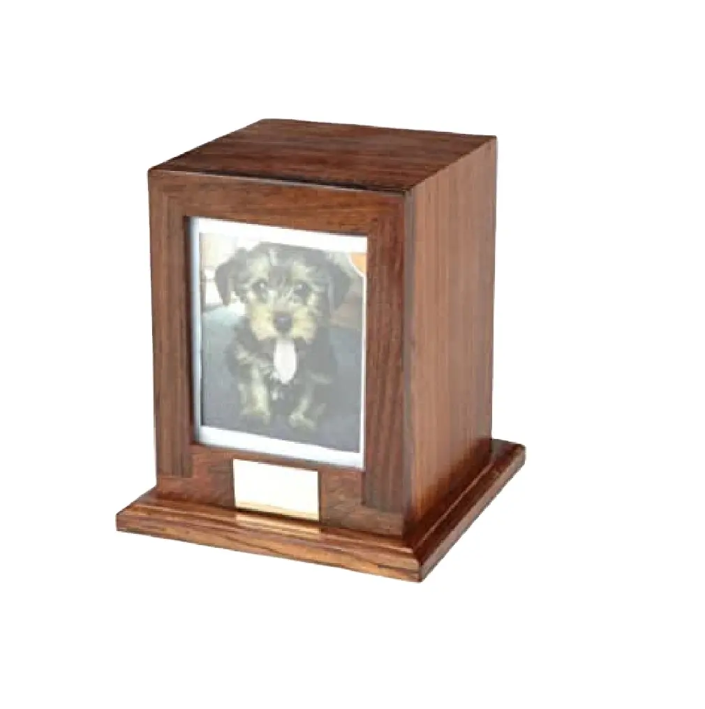 Brown Color & Dog Photo Printed Cremation Urns Decorative Adult Urns For Human Ashes For Adult Funeral Ashes Cremation Urns