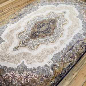 Alfombra Turca Vintage de 6.4x9.9 pies (195x303 cm), Alfombra de Lana Azul con Diseño Floral - Product Image 3