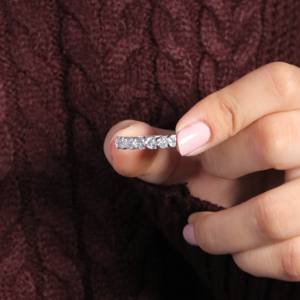 Igi แหวนเพชรรูปหัวใจธรรมชาติที่ได้รับการรับรองความต้องการสูงแรงบันดาลใจจากธรรมชาติสำหรับปาร์ตี้วันเกิดที่สง่างามของเจ้าบ่าวทำ PT950 - Product Image 5