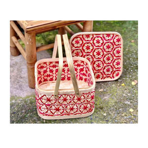 Caja Hexagonal de Bambú Tejido de Primera Calidad para Exhibición de Alimentos Secos y Decoración Festiva Tradicional Vietnamita - Product Image 4