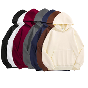 Sudaderas con capucha pesadas lavadas con piedra negra de algodón de lujo bordadas con logotipo personalizado para hombre - Product Image 1