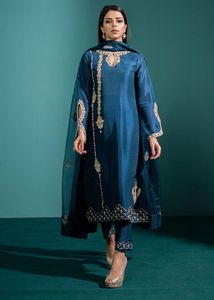 2023 Trendy Long Kurta <b>Pant</b> Dress Zari Embroidery Lace Decorated Button Indian/Pakistani Decent Sleeved for Party/Wedding Wear - Product Image 2