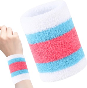 Pulsera deportiva para hombres y mujeres: banda para el sudor atlética de tela de rizo que absorbe la humedad para tenis, baloncesto, correr, gimnasio, - Product Image 6