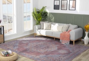 พรมลายดอกไม้สไตล์โอเรียนทอลสวยงาม ผลิตด้วยเครื่องจักร ราคาสุดคุ้มจากตุรกี ผลิตจากโพลีโพรพิลีน ขนสูง กันลื่น หนา 2 ซม. ผลิตในตุรกี - Product Image 3