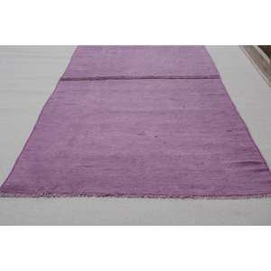 Alfombra turca rectangular grande Vintage moderna de 2,9x13,4 pies, diseño de retazos morados, respaldo de látex de lana para entrada, pasillo y habitación - Product Image 3