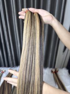 Cinta de cabello Remy vietnamita-en estilos de onda profunda sueltos suaves Envío rápido con blanqueamiento incluido-Cabello de trama de piano - Product Image 6