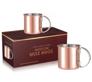 Personalized copper <b>mugs</b> for gift sets bars hotels and custom drinkware use brand printed box at wholesale price - Product Image 4