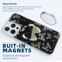 Étui de téléphone portable magnétique papillon pour iphone 15 14 pro max de cadeaux européens américains préférés des jeunes de luxe 2024 tendances