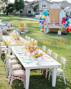 ชุดโต๊ะและเก้าอี้หวายสำหรับงานปาร์ตี้ของเด็กเฟอร์นิเจอร์ที่ทันสมัยและเป็นมิตรกับสิ่งแวดล้อมสำหรับงานวันเกิดและกิจกรรมในครอบครัว - Product Image 1