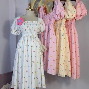 ชุดเดรสลายดอกไม้สไตล์เบบี้ดอลสำหรับฤดูร้อน แฟชั่นผู้หญิงปี 2024 สวมใส่สบาย ราคาสมเหตุสมผล ซักได้ ผลิตตามสั่ง ชุดน่ารัก - Product Image 6