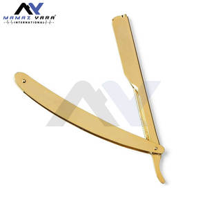 Navaja de Afeitar Profesional de Alta Calidad, Color Dorado, con Cartucho de Empuje, Mango Plegable de Acero Inoxidable, Navaja de Afeitar de Hoja Recta - Product Image 2