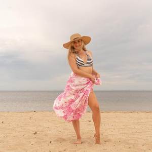 Handmade Cotton Sarong Paradise Pink Lightweight Beach Scarf Anniversary Gift - Product Image 2