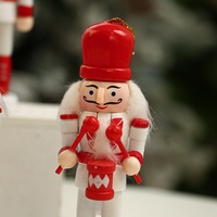 2025 Offre Spéciale Noël Casse-Noisette En Bois Ensemble 5pcs Classique Rouge et Blanc Casse-Noisette Décoration De Fête De Noël