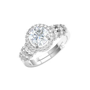 Anillos de Plata de Ley 925 de Primera Calidad para Mujer, con Patrón Geométrico, Diamantes y Baño de Rodio, Anillo Romántico con Incrustaciones para Hombre - Product Image 1