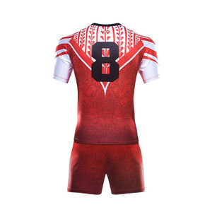 Ropa deportiva Uniforme de rugby de tela cómoda Hecho de alta calidad Transpirable Nombre del equipo personalizado Uniformes de rugby - Product Image 3