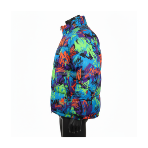 Chaqueta acolchada de calidad superior para hombre, tela de poliéster resistente al agua, chaqueta acolchada con logotipo personalizado con estampado de grafiti multicolor para hombre - Product Image 5