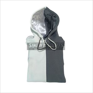 Sudaderas con capucha de satén con logotipo personalizado para hombre, jersey de mezcla de algodón, sudaderas con Capucha con forro de satén de dos piedras divididas gruesas de Sinewy - Product Image 2