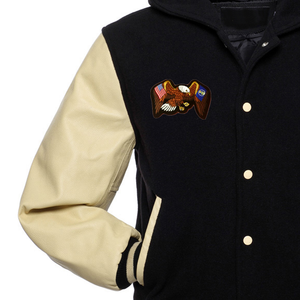 Nouveau style tendance, veste varsity pour homme en 100% laine, surdimensionnée, respirante, antibactérienne, coupe-vent, col montant, à capuche, pour l'hiver - Product Image 4