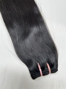 Paquetes de cabello Remy indio recto natural Extensiones de tejido de 100g Extremos dibujados individuales - Product Image 3