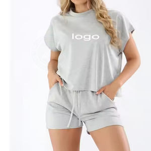 Latest Style Casual Clothing <b>Women</b> <b>Shorts</b> Set New Arrival <b>Women</b> Two Pieces <b>Short</b> Sleeve T-shirt with <b>Shorts</b> Sets - Product Image 3