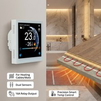 Termostato Inteligente WiFi con Pantalla Táctil Flexible para Oficina en Casa, 16A, Calefacción por Suelo Radiante Eléctrico, Calefacción por Suelo Radiante de Agua, Caldera de Gas