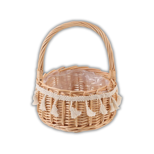 CESTA DE PICNIC tejida de ratán hecha a mano de Vietnam: la cesta de flores perfecta para el encanto del país vintage con personalización - Product Image 1
