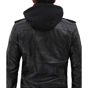 Blouson aviateur en peau de vache véritable pour homme Veste en cuir chaud en peau de mouton véritable pour l'hiver 2025 Style lettre motif - Product Image 5