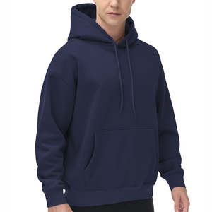 Sweats à capuche pour hommes 100% coton, basiques unis, polaire épais, fournisseur en gros, logo personnalisé OEM, vêtements décontractés, qualité supérieure, sweats à capuche à enfiler - Product Image 3