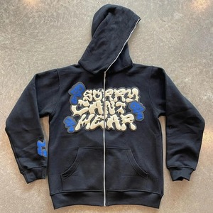 Y2K Zip Up Sudadera con capucha Harajuku Hip Hop 3D Letter Print Oversized Man Hoodi Nueva moda Casual Gothic Jacket Coats - Product Image 2