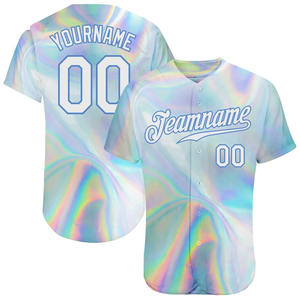 Nouveau maillot de Baseball imprimé numérique boutonné sport personnalisé cousu nom numéro maillot de Baseball pour hommes - Product Image 3