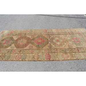 Tapis turc 4,2 x 9,8 pieds, grand tapis vintage, tapis brun rose style sud-ouest - Product Image 2