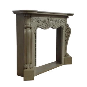 Chimenea Antigua de Estilo Francés, Mueble para el Hogar, Chimenea de Madera Pintada en Gris, como Mesa Consola para Decoración de Sala de Estar - Product Image 5