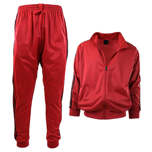 Conjunto de chándal corto cortavientos para hombre con cremallera de 2 piezas personalizado OEM con chándal de invierno con cremallera de poliéster - Product Image 1