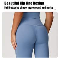 Celana olahraga wanita, Legging Yoga pinggang tinggi Tiktok, perlengkapan Gym angkat pinggul, Legging lipat