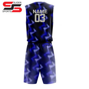 Ensemble de vêtements de basket-ball unisexe en gros, maillot d'équipe réversible personnalisé, uniforme respirant, antibactérien, 100% polyester - Product Image 4