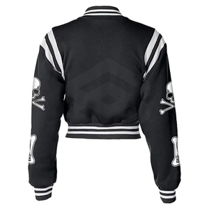 Pakistan Manufactured High Quality Lightweight OEM Crop Top Letterman <b>Jackets</b> <b>Short</b> Knitted Processing - Product Image 2