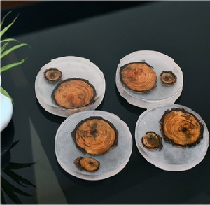 Posavasos de resina epoxi de madera Natura de alta calidad, posavasos de madera cuadrado para bebidas, posavasos de piedra de diseño moderno de resina epoxi - Product Image 6